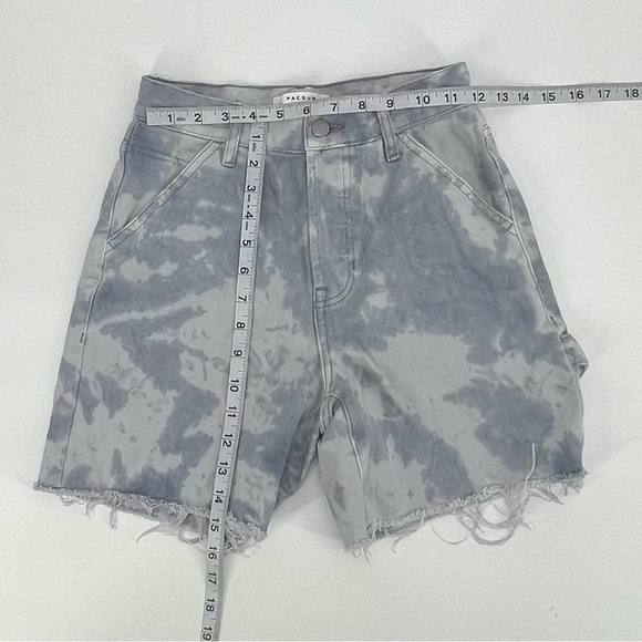 PacSun Tie Dyed Rough Hem Button Fly Cargo Jean Shorts Size 24 Women’s - Picture 4 of 6